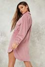 Missguided - Pink Blush Soft Cord Oversized Shirt Dress Missguided - Pink Blush Soft Cord Oversized Shirt Dress