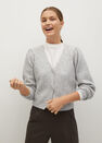 Mango - grey Knitted cardigan with jewel button Mango - grey Knitted cardigan with jewel button