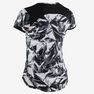 DOMYOS - 7-8Y Girls' Breathable Synthetic Short-Sleeved Gym T-Shirt S500 - Black Print, Black DOMYOS - 7-8Y Girls' Breathable Synthetic Short-Sleeved Gym T-Shirt S500 - Black Print, Black