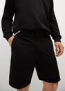 Mango - black Elastic waist cotton Bermuda shorts, Men Mango - black Elastic waist cotton Bermuda shorts, Men