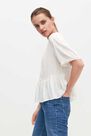 Reserved - White Blouse with lace and peplum hem Reserved - White Blouse with lace and peplum hem