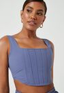 Missguided - Blue Blue Co Ord Corset Crop Top Missguided - Blue Blue Co Ord Corset Crop Top