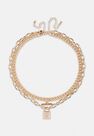 Missguided - Gold Look Padlock And T Bar Necklaces 2 Pack, Women Missguided - Gold Look Padlock And T Bar Necklaces 2 Pack, Women