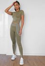 Missguided - Kahki Seamless Missguided Crop Gym T Shirt Missguided - Kahki Seamless Missguided Crop Gym T Shirt