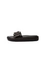 Mango - black Buckle leather sandals, Women Mango - black Buckle leather sandals, Women
