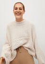 Mango - Light beige Knit oversize cape Mango - Light beige Knit oversize cape
