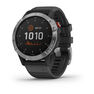 GARMIN - Garmin Fenix 6 Solar 47mm Silver with Black Band GARMIN - Garmin Fenix 6 Solar 47mm Silver with Black Band