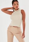 Missguided - FRILL NECK AND HEM KN Missguided - FRILL NECK AND HEM KN