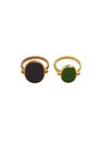 Mango - Gold Resin Ring Set, Women Mango - Gold Resin Ring Set, Women