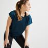 DOMYOS - M/L Women's Cardio Fitness T-Shirt 120 - /Printed, Dark Blue DOMYOS - M/L Women's Cardio Fitness T-Shirt 120 - /Printed, Dark Blue