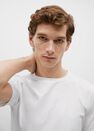 Mango - white Stretch cotton T-shirt, Men Mango - white Stretch cotton T-shirt, Men