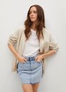 Mango - open blue Denim miniskirt with frayed hem, Women Mango - open blue Denim miniskirt with frayed hem, Women