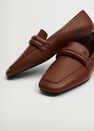 Mango - brown Leather penny loafers, Women Mango - brown Leather penny loafers, Women