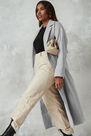 Missguided - Grey Side Split Formal Midaxi Coat Missguided - Grey Side Split Formal Midaxi Coat