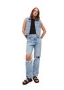 Mango - open blue Denim gilet with pockets, Women Mango - open blue Denim gilet with pockets, Women