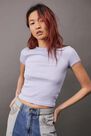 Urban Outfitters - Lilac UO Picot Trim Baby T-Shirt Urban Outfitters - Lilac UO Picot Trim Baby T-Shirt