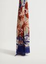 Mango - Rust - Copper Floral Print Scarf, Women Mango - Rust - Copper Floral Print Scarf, Women