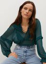Mango - green Flowy ruffle blouse Mango - green Flowy ruffle blouse
