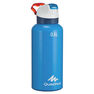 QUECHUA - Hiking water bottle 900 with snap-on lid w. integral straw 0.6 l -blue aluminium QUECHUA - Hiking water bottle 900 with snap-on lid w. integral straw 0.6 l -blue aluminium