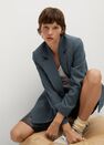 Mango - medium blue Wrap check suit jacket Mango - medium blue Wrap check suit jacket