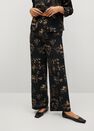 Mango - black Oriental-print trousers Mango - black Oriental-print trousers