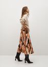 Mango - Orange Printed Pleated Skirt Mango - Orange Printed Pleated Skirt