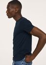 Mango - Navy Stretch Cotton T-Shirt, Men Mango - Navy Stretch Cotton T-Shirt, Men