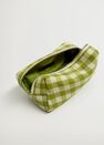 Mango - green Check fabric cosmetics bag Mango - green Check fabric cosmetics bag