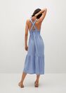Mango - lt-pastel blue Textured ruffled dress, Women Mango - lt-pastel blue Textured ruffled dress, Women
