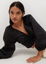 Mango - black Cotton blouse with ruched detail Mango - black Cotton blouse with ruched detail