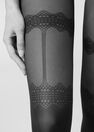 Calzedonia - BLACK Garter Belt Effect Longuette Tights Calzedonia - BLACK Garter Belt Effect Longuette Tights