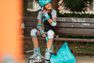 OXELO - EU 32-35 Fit 3 Kids' Fitness Skates, Fluo Blood Orange OXELO - EU 32-35 Fit 3 Kids' Fitness Skates, Fluo Blood Orange