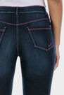 Punt Roma - Fuchsia topstitch denim trousers Punt Roma - Fuchsia topstitch denim trousers