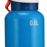 QUECHUA - Hiking water bottle 900 with snap-on lid w. integral straw 0.6 l -blue aluminium QUECHUA - Hiking water bottle 900 with snap-on lid w. integral straw 0.6 l -blue aluminium