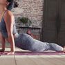 DOMYOS - XS Seamless 7/8 Dynamic Yoga Leggings - Mottled Coral - Dark Grey DOMYOS - XS Seamless 7/8 Dynamic Yoga Leggings - Mottled Coral - Dark Grey