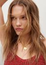 Mango - red Knitted cropped top, Women Mango - red Knitted cropped top, Women
