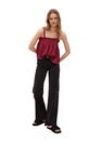 Mango - Dark Red Flowy Strap Top, Women Mango - Dark Red Flowy Strap Top, Women