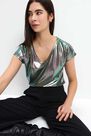 Mohito - Shiny Knit Blouse - Khaki Mohito - Shiny Knit Blouse - Khaki