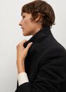 Mango - black Textured wrap coat Mango - black Textured wrap coat
