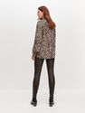 Reserved - Ladies’ Patterned Blouse With Peplum Hem - Multicolor Reserved - Ladies’ Patterned Blouse With Peplum Hem - Multicolor