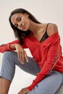Salsa Jeans - Red Knitted sweater with band on arm Salsa Jeans - Red Knitted sweater with band on arm