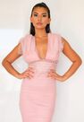 Missguided - Pink Blush Ruched Tulle And Faux Leather Midaxi Dress Missguided - Pink Blush Ruched Tulle And Faux Leather Midaxi Dress