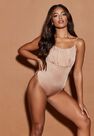 Missguided - Nude Camel Sculpted Slinky Ruched Bust Bodysuit Missguided - Nude Camel Sculpted Slinky Ruched Bust Bodysuit