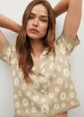Mango - lt pastel brown Floral-print knitted cardigan Mango - lt pastel brown Floral-print knitted cardigan