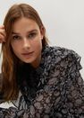 Mango - black Ruffled floral blouse Mango - black Ruffled floral blouse