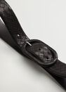 Mango - black Braided buckle belt, Women Mango - black Braided buckle belt, Women