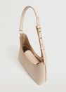Mango - Light Beige Croc-Effect Baguette Bag, Women Mango - Light Beige Croc-Effect Baguette Bag, Women