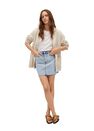 Mango - open blue Denim miniskirt with frayed hem, Women Mango - open blue Denim miniskirt with frayed hem, Women