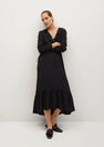 Mango - black Ruffled midi dress Mango - black Ruffled midi dress