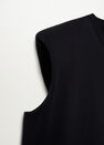 Mango - Black Organic Cotton T-Shirt With Shoulder Pads Mango - Black Organic Cotton T-Shirt With Shoulder Pads